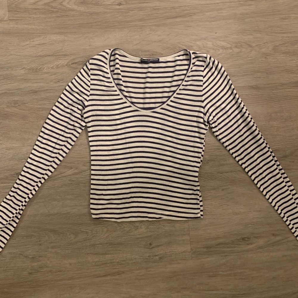 Long sleeved striped Brandy Melville crop top